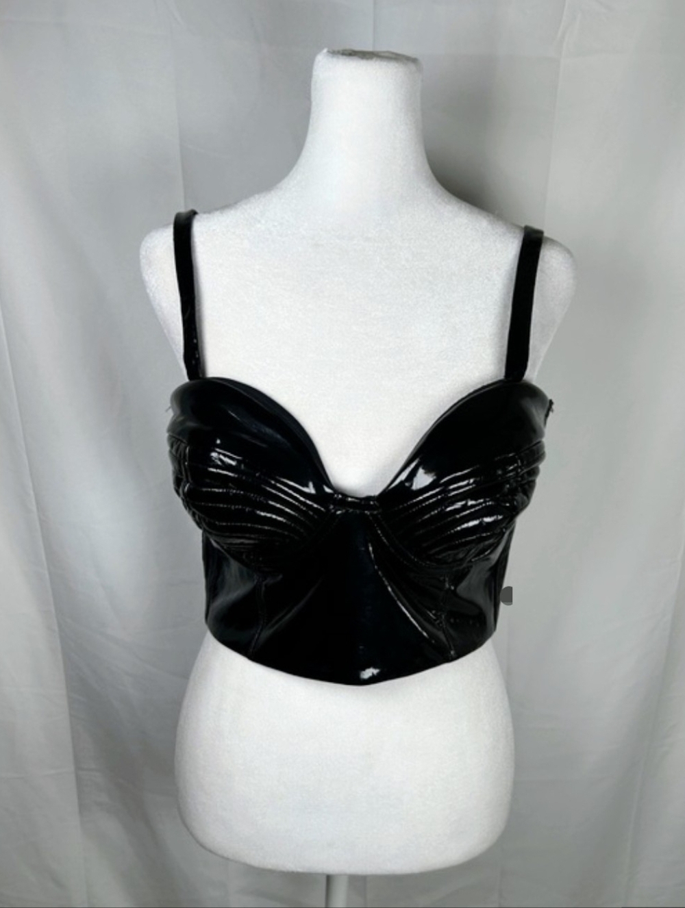 IVY PARK Black Patent Bustier Bra